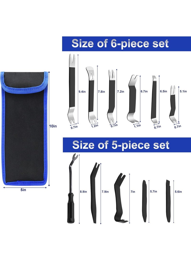YelaJoy 12 PCS AutoTrim Removal Tool Kit, Metal Pry Tool Auto Fastener Remover Pry Bar Set Trim Remover Kits for Vehicle Door Panel, Audio Radio Panel, Dashboard Repair Kit - Image 2
